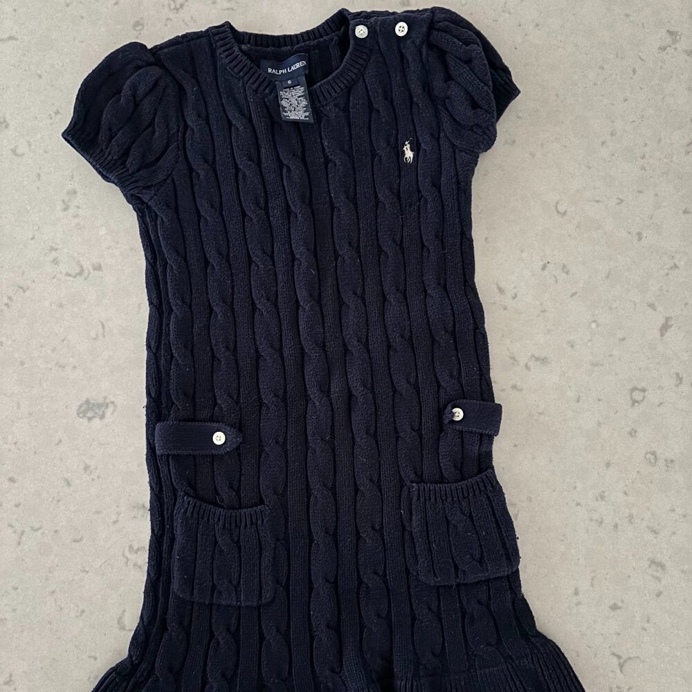 Girl's cable knit Ralph Lauren dress, size 6